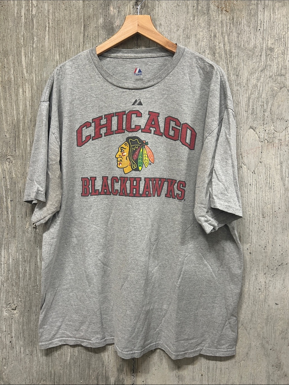 Majestic Chicago Blackhawks‎ Gray Short Sleeve Tee XL